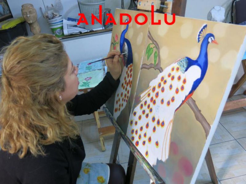 Yağlıboya Tavuskuşu Çizimleri Diyarbakır